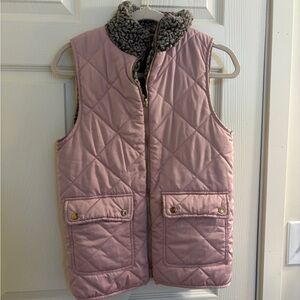 Quilted Pink Vest with Sherpa Collar